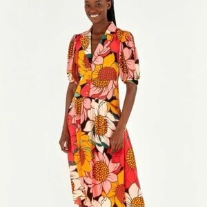 FARM Rio Colorful Floral Midi Dress